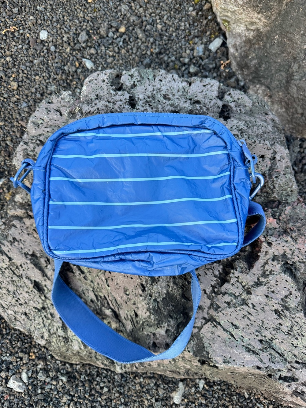 ALOHA Collection Blue Stripe Splash-Proof Crossbody Travel Bag - Picture 3 of 8